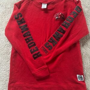 PINK Victoria's Secret  Miami of Ohio Redhawks Sweatshirt with Bold Text.